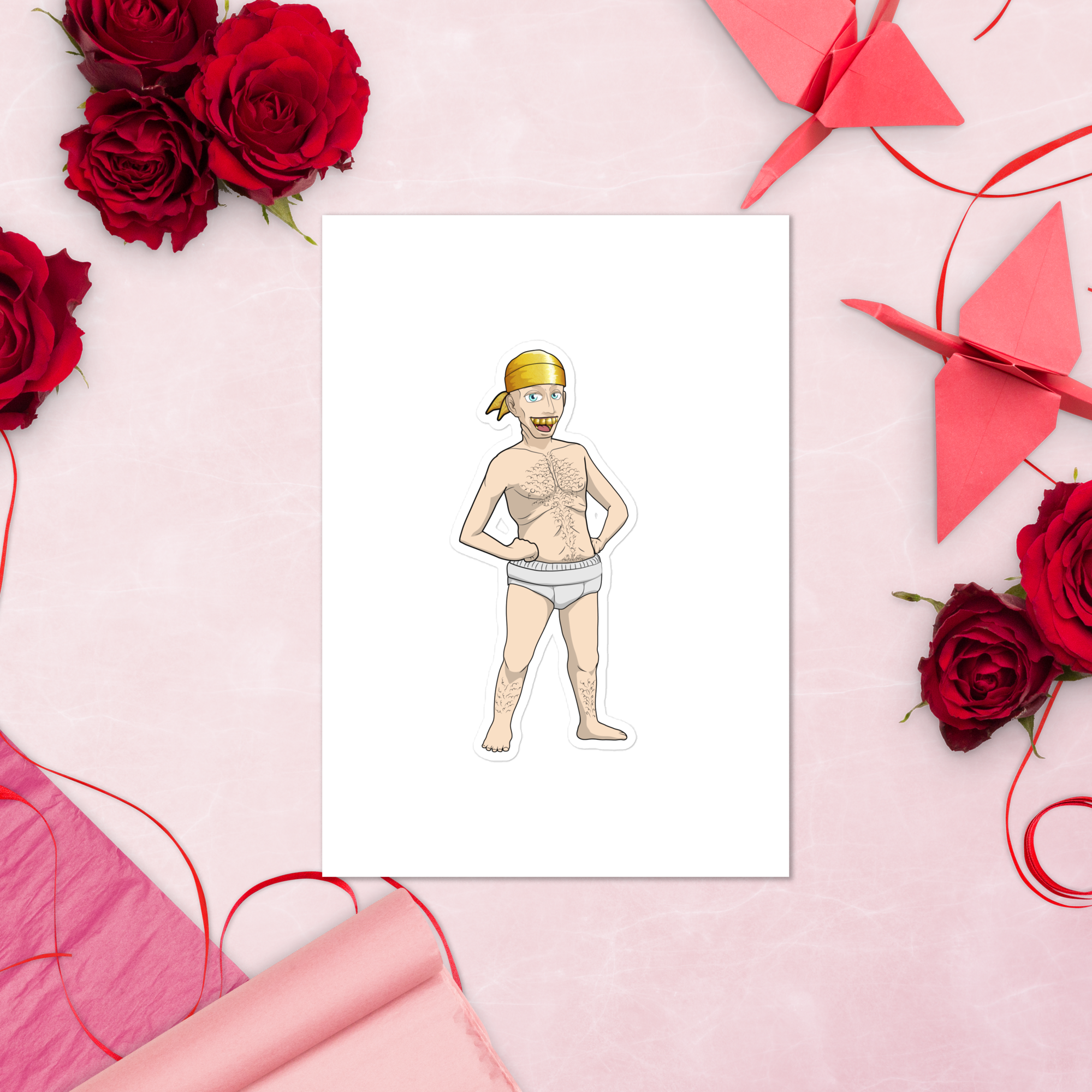 Maximum Payne durag diaper wearing character Sticker sheet